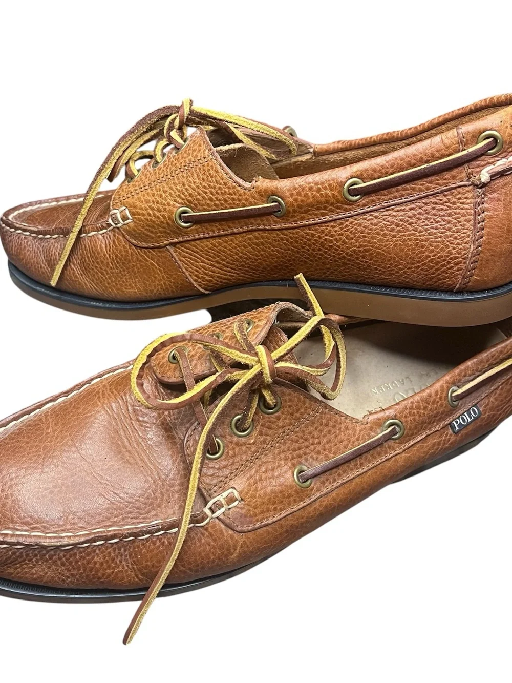 Polo by Ralph Lauren Men’s Brown Leather Boat Shoes - Sz 11.5D